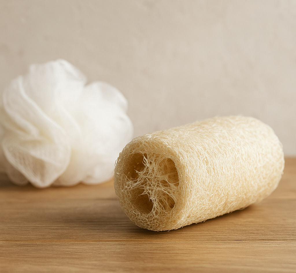 Environmentally friendly loofah products and traditional plastic bath balls