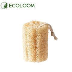 natural loofah body scrubber cylindrical view