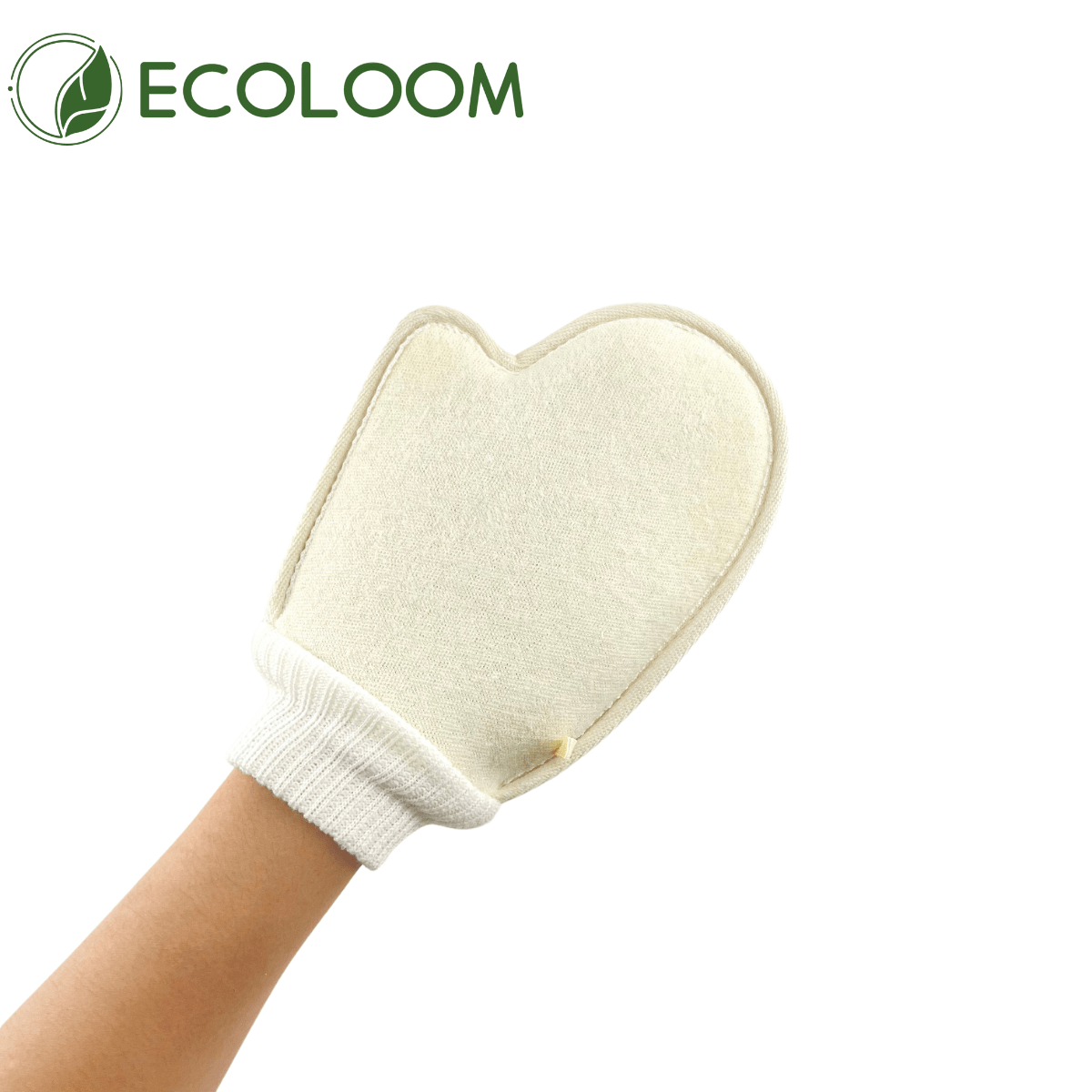 Natural Loofah Exfoliating Glove – With Elastic Wrist Cuff - EcoloomCare Store