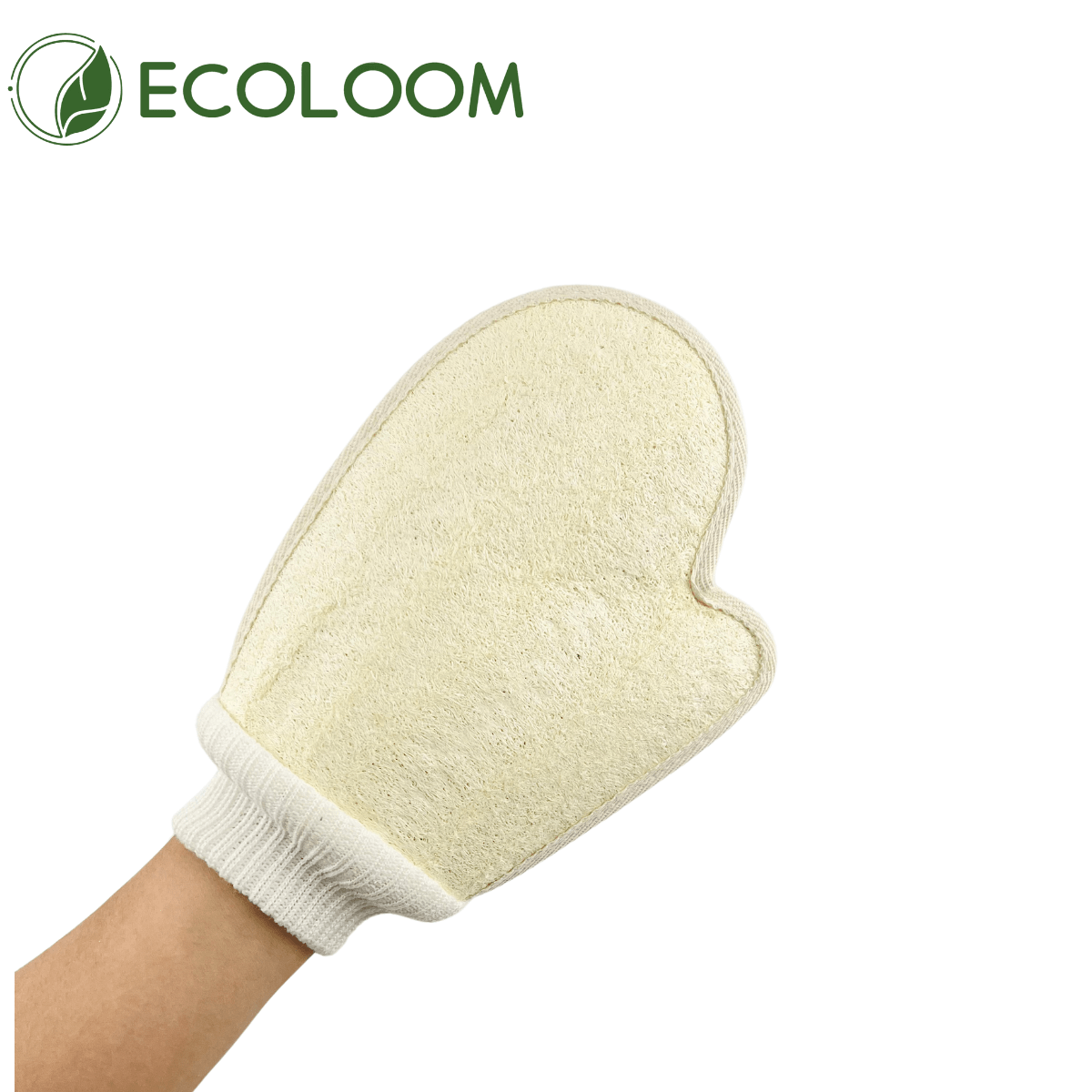 Natural Loofah Exfoliating Glove – With Elastic Wrist Cuff - EcoloomCare Store