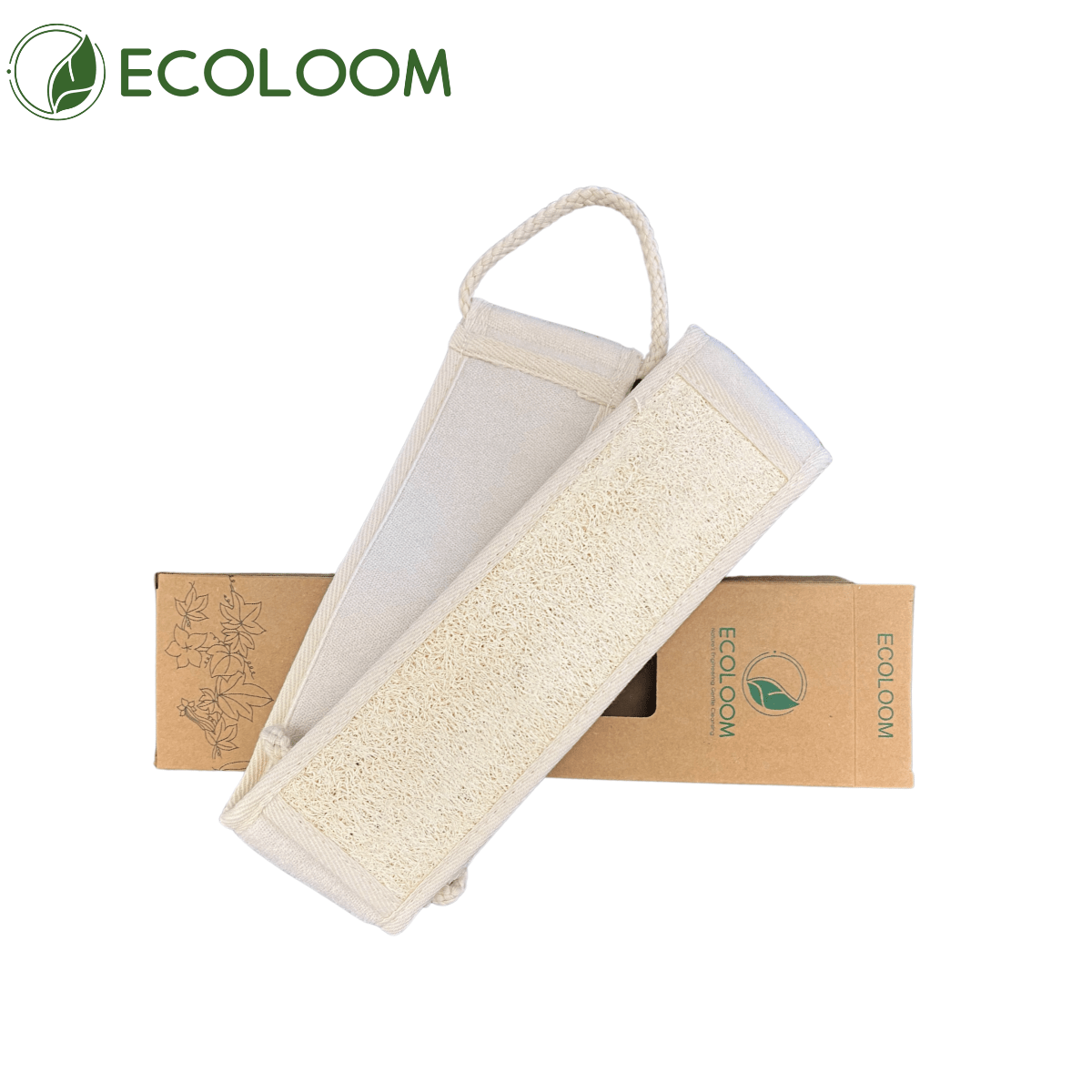 Natural Loofah Back Scrubber – Eco - Friendly Exfoliating Strap - EcoloomCare Store